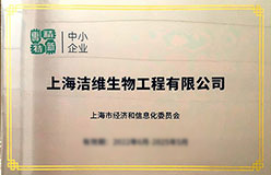 上海洁维市级专精特新证书